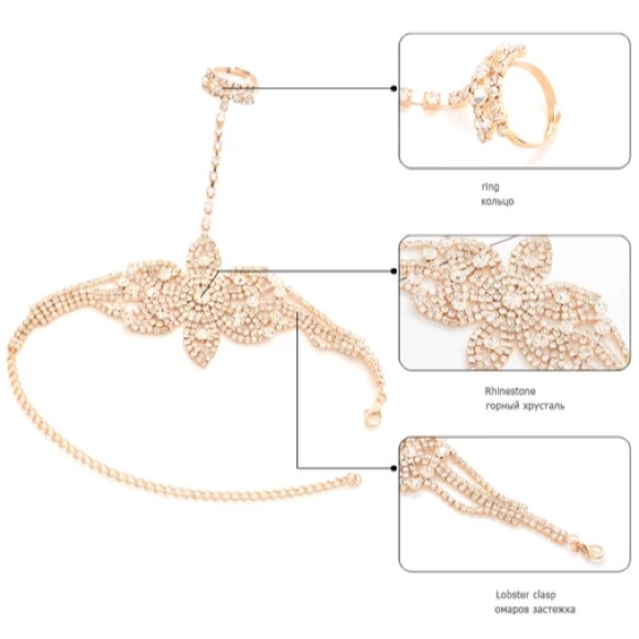 STATEMENT RHINESTONE RING BRACELET - Picture 3 of 5